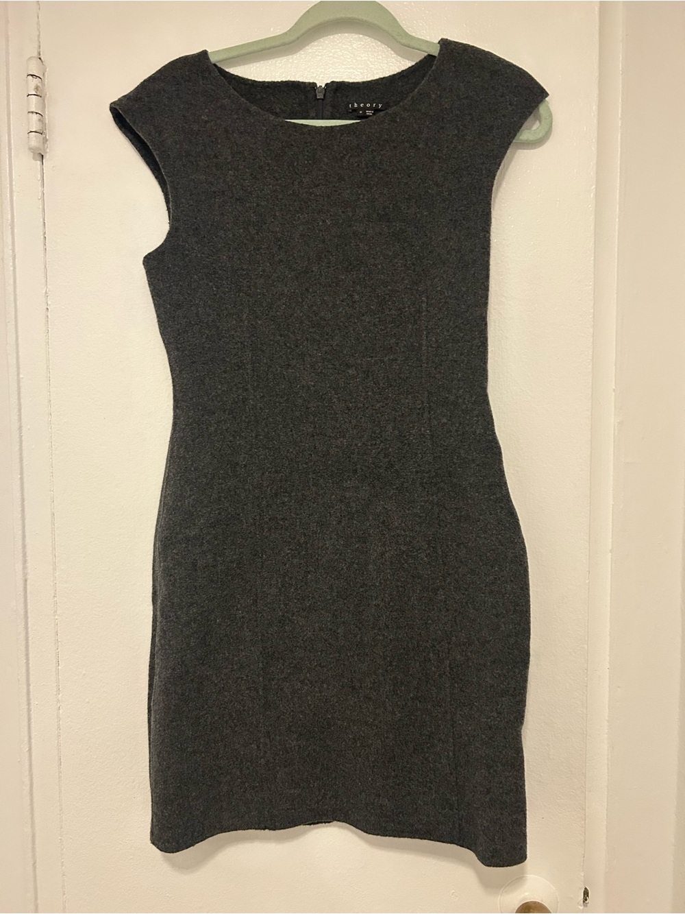 Classic Sleeveless Sheath Dress in Dark Gray